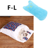 HKM-1271485 Cozy Winter Cat Bed with Removable Washable Quilt for All Seasons