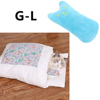HKM-1271485 Cozy Winter Cat Bed with Removable Washable Quilt for All Seasons