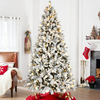 HKM-127187 7.5ft PE/PVC Mixed Christmas Tree with Memory Wire and Power Pole