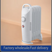 HKM-127187 Compact 12V Oil Filled Radiator Heater with Adjustable Thermostat and Safety Features for Home and Office Use