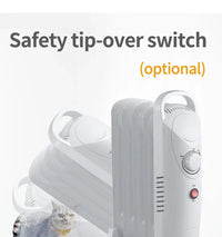 HKM-127187 Compact 12V Oil Filled Radiator Heater with Adjustable Thermostat and Safety Features for Home and Office Use