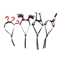 HKM-1272253 Cat Braids Headgear - Funny Village Girl Question Mark Design, Casual Acrylic Accessory