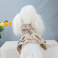 HKM-1273021 Chest Strap Vest with Hand-Holding Rope for Pets in Milky White and Purple