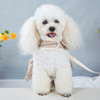 HKM-1273021 Chest Strap Vest with Hand-Holding Rope for Pets in Milky White and Purple