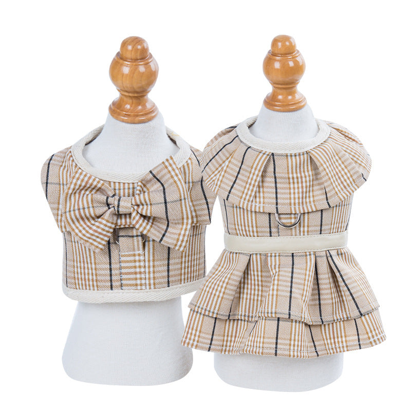 HKM-1273021 Chest Strap Vest with Hand-Holding Rope for Pets in Milky White and Purple