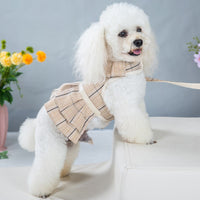 HKM-1273021 Chest Strap Vest with Hand-Holding Rope for Pets in Milky White and Purple