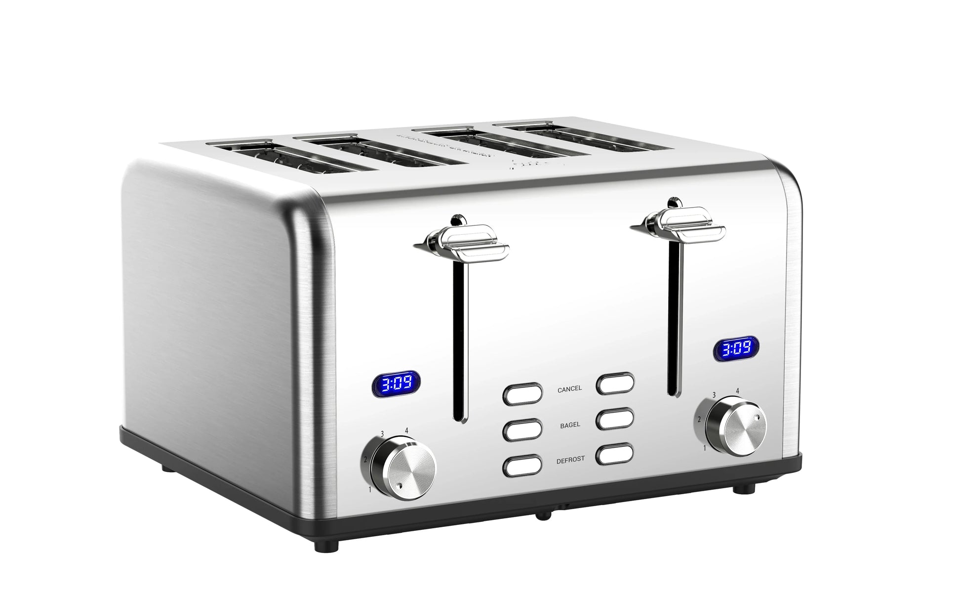 HKM-127315 Stainless Steel 4-Slice Electric Toaster with Digital Control for Versatile Breakfast Preparation