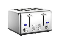 HKM-127315 Stainless Steel 4-Slice Electric Toaster with Digital Control for Versatile Breakfast Preparation