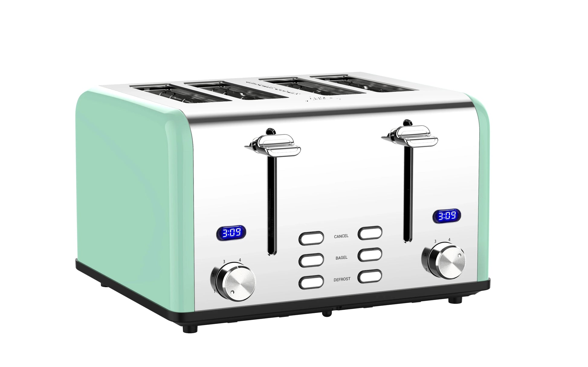HKM-127315 Stainless Steel 4-Slice Electric Toaster with Digital Control for Versatile Breakfast Preparation