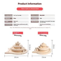 HKM-1273405 Solid Wood Turntable Cat Teaser Toys - Interactive Scratching Poles for Cats
