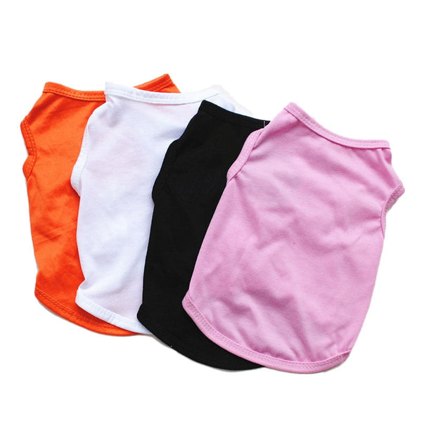 HKM-1273789 Solid Color Casual Dog Vest - Thin White Edition for All Dogs