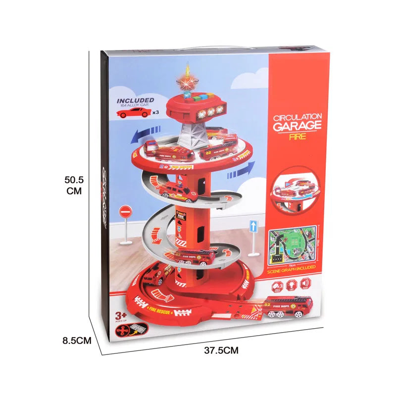 HKM-127379 Car Parking Lot Toy with Music and Lights for Kids Ages 2 to 7