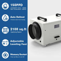 HKM-127443 Whole Home Commercial Dehumidifier 70PPD - Efficient Moisture Control System