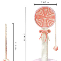 HKM-1274685 Cat Scratching Post with Sturdy Base and Hanging Ball for Indoor Cats - Durable Sisal Rope Design