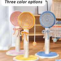 HKM-1274685 Cat Scratching Post with Sturdy Base and Hanging Ball for Indoor Cats - Durable Sisal Rope Design
