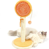 HKM-1274685 Cat Scratching Post with Sturdy Base and Hanging Ball for Indoor Cats - Durable Sisal Rope Design