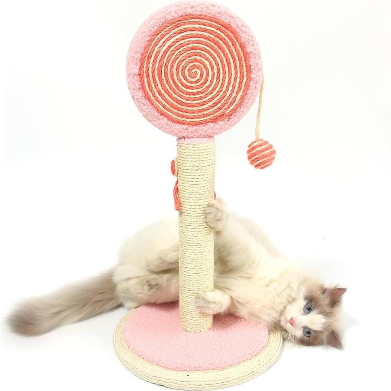 HKM-1274685 Cat Scratching Post with Sturdy Base and Hanging Ball for Indoor Cats - Durable Sisal Rope Design