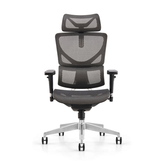 HKM-127507 Ergonomic Height Adjustable Executive Conference Chair with Mesh Backrest and Headrest