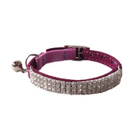 HKM-1275197 Pet Color Flannel Elastic Buckle Cat Collar - Pink, Black, Red, Blue, Purple, Dark Brown