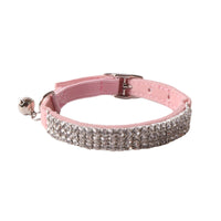HKM-1275197 Pet Color Flannel Elastic Buckle Cat Collar - Pink, Black, Red, Blue, Purple, Dark Brown