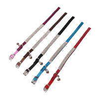 HKM-1275197 Pet Color Flannel Elastic Buckle Cat Collar - Pink, Black, Red, Blue, Purple, Dark Brown