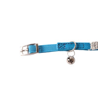 HKM-1275197 Pet Color Flannel Elastic Buckle Cat Collar - Pink, Black, Red, Blue, Purple, Dark Brown