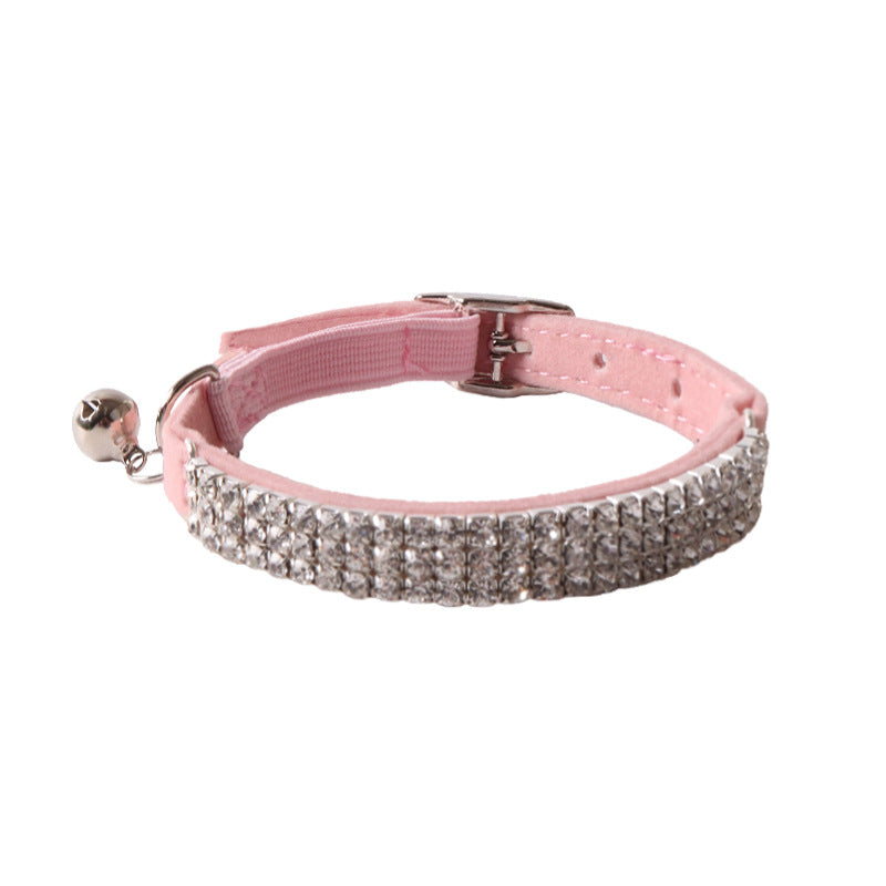 HKM-1275197 Pet Color Flannel Elastic Buckle Cat Collar - Pink, Black, Red, Blue, Purple, Dark Brown