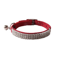 HKM-1275197 Pet Color Flannel Elastic Buckle Cat Collar - Pink, Black, Red, Blue, Purple, Dark Brown