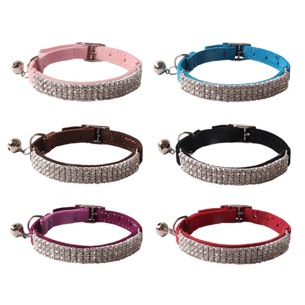 HKM-1275197 Pet Color Flannel Elastic Buckle Cat Collar - Pink, Black, Red, Blue, Purple, Dark Brown