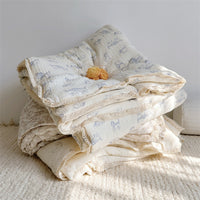 HKM-127571 Pure Cotton Double-Layer Gauze Duvet and Baby Pillow Set for Summer