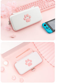 HKM-127635 Cat Paw Design Portable Storage Bag for Nintendo Switch with Card Slots