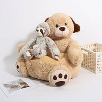 HKM-127635 Cute Puppy Plush Cushion for Kids - Soft Cartoon Dog Tatami Seat