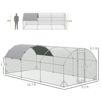 HKM-1276861 Spacious Metal Chicken Coop with Waterproof UV Cover, Dome-Shaped Walk-in Cage for Outdoor Use