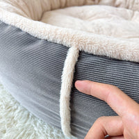 HKM-1277245 Universal Pet Bed for Small and Medium Dogs in Gray and Gray Blue, Round Nest Design