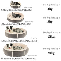HKM-1277245 Universal Pet Bed for Small and Medium Dogs in Gray and Gray Blue, Round Nest Design