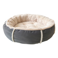HKM-1277245 Universal Pet Bed for Small and Medium Dogs in Gray and Gray Blue, Round Nest Design