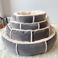 HKM-1277245 Universal Pet Bed for Small and Medium Dogs in Gray and Gray Blue, Round Nest Design