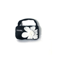 HKM-1278013 Plush Black Handbag Dog Sound Toy for Interactive Play
