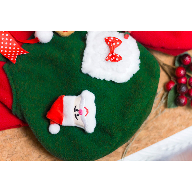 HKM-1278269 Christmas Plus Velvet Sweater for Small and Medium Dogs - Red and Green Options Available