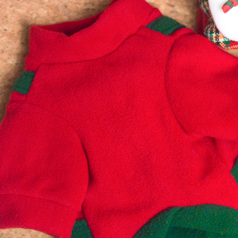 HKM-1278269 Christmas Plus Velvet Sweater for Small and Medium Dogs - Red and Green Options Available