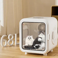 HKM-127827 Automatic Pet Hair Dryer Box with Speech Control and Temperature Settings for Cats and Small Dogs