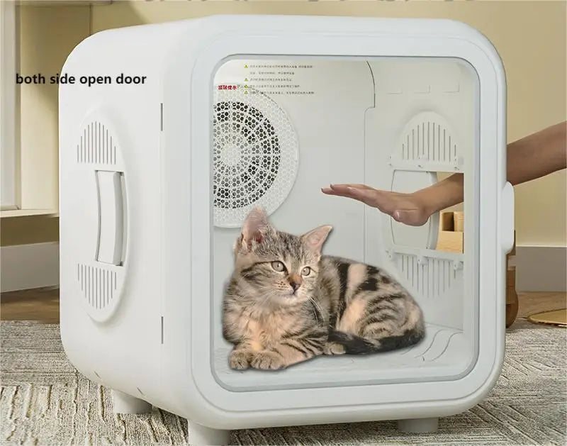 HKM-127827 Automatic Pet Hair Dryer Box with Speech Control and Temperature Settings for Cats and Small Dogs