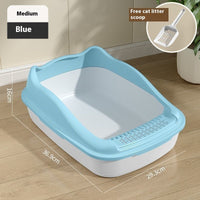 HKM-1278653 Oversized Semi-Enclosed Cat Litter Box with Anti-Splash Design in Various Colors