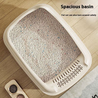 HKM-1278653 Oversized Semi-Enclosed Cat Litter Box with Anti-Splash Design in Various Colors