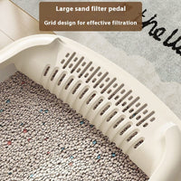 HKM-1278653 Oversized Semi-Enclosed Cat Litter Box with Anti-Splash Design in Various Colors