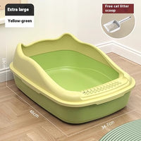 HKM-1278653 Oversized Semi-Enclosed Cat Litter Box with Anti-Splash Design in Various Colors