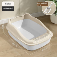 HKM-1278653 Oversized Semi-Enclosed Cat Litter Box with Anti-Splash Design in Various Colors