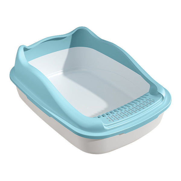 HKM-1278653 Oversized Semi-Enclosed Cat Litter Box with Anti-Splash Design in Various Colors