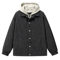 HKM-127955 Fashion Man Coat Casual Oversized Sports Design Long Canvas Jacket Zipper Closure Suede Jacket Man