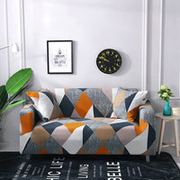 HKM-127955 Geometric Abstract Polyester Sofa Slipcover - Protects Double Seat Sofas, Fits 145-185cm